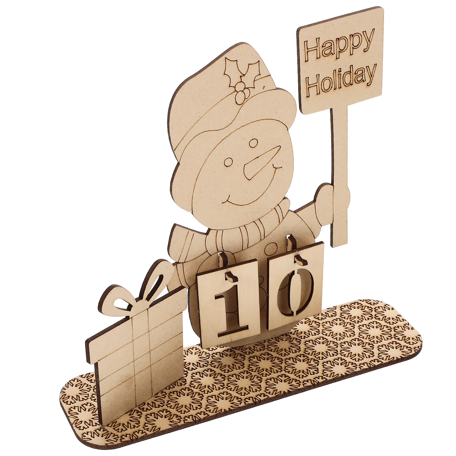 

1 set 1 Set Christmas Wooden Calendar Craft Countdown Decor For Holiday Party Desktop Xmas Gift Home Table Ornament Wooden Xmas