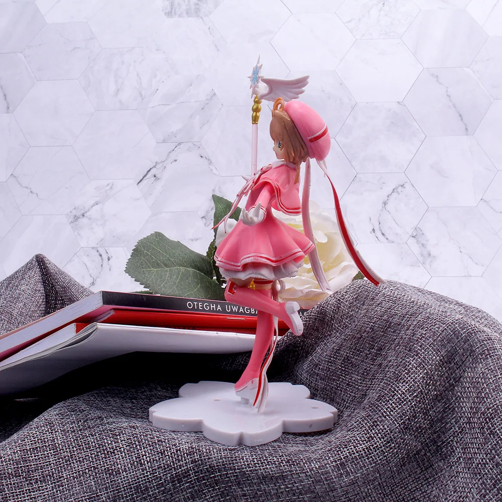 Anime Niedliche Rosa Card Captor SAKURA Actionfiguren Modelle PVC-Figur Modell Auto Tortendekoration Zauberstab Mädchen Spielzeug Geschenk – Detail 2