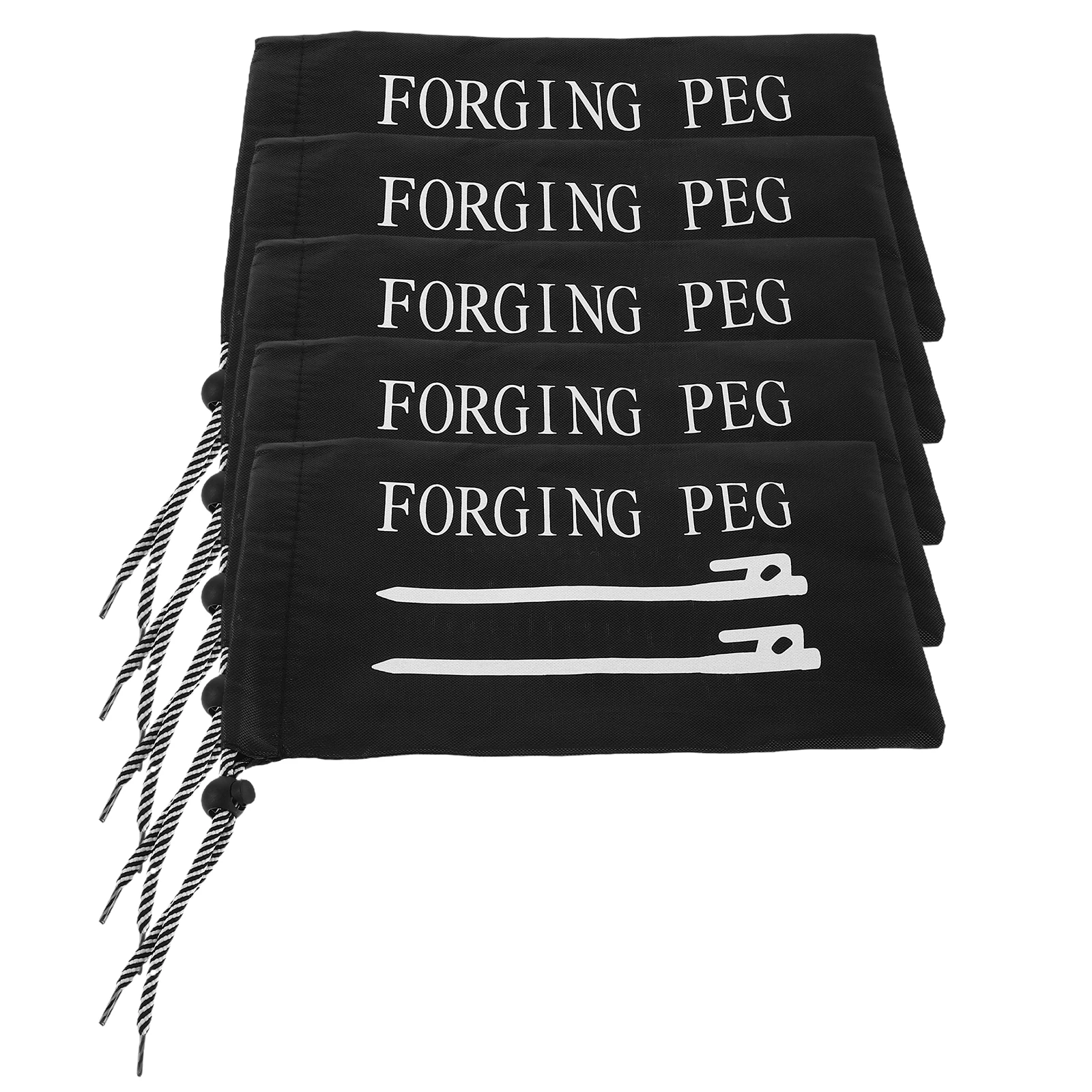 

5 Pcs Tent Ground Peg Storage Bag Drawstring Pouch Nail Oxford Cloth Camping Accessories