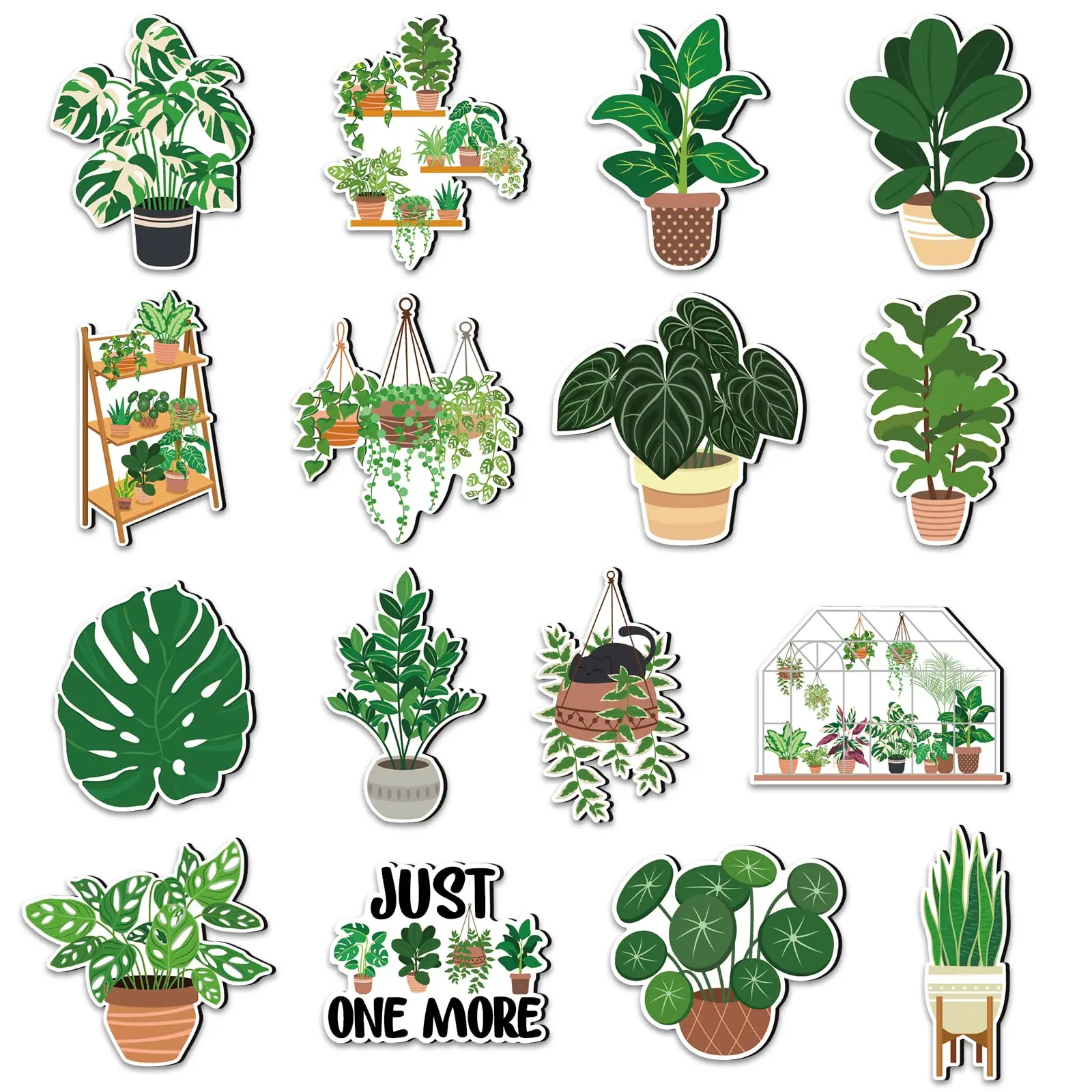 

Monstera Leaf Fridge Magnets - Cute House Refrigerator Decal - Just One More Plant Signs - Housewarming Gift for Plant Lover - H