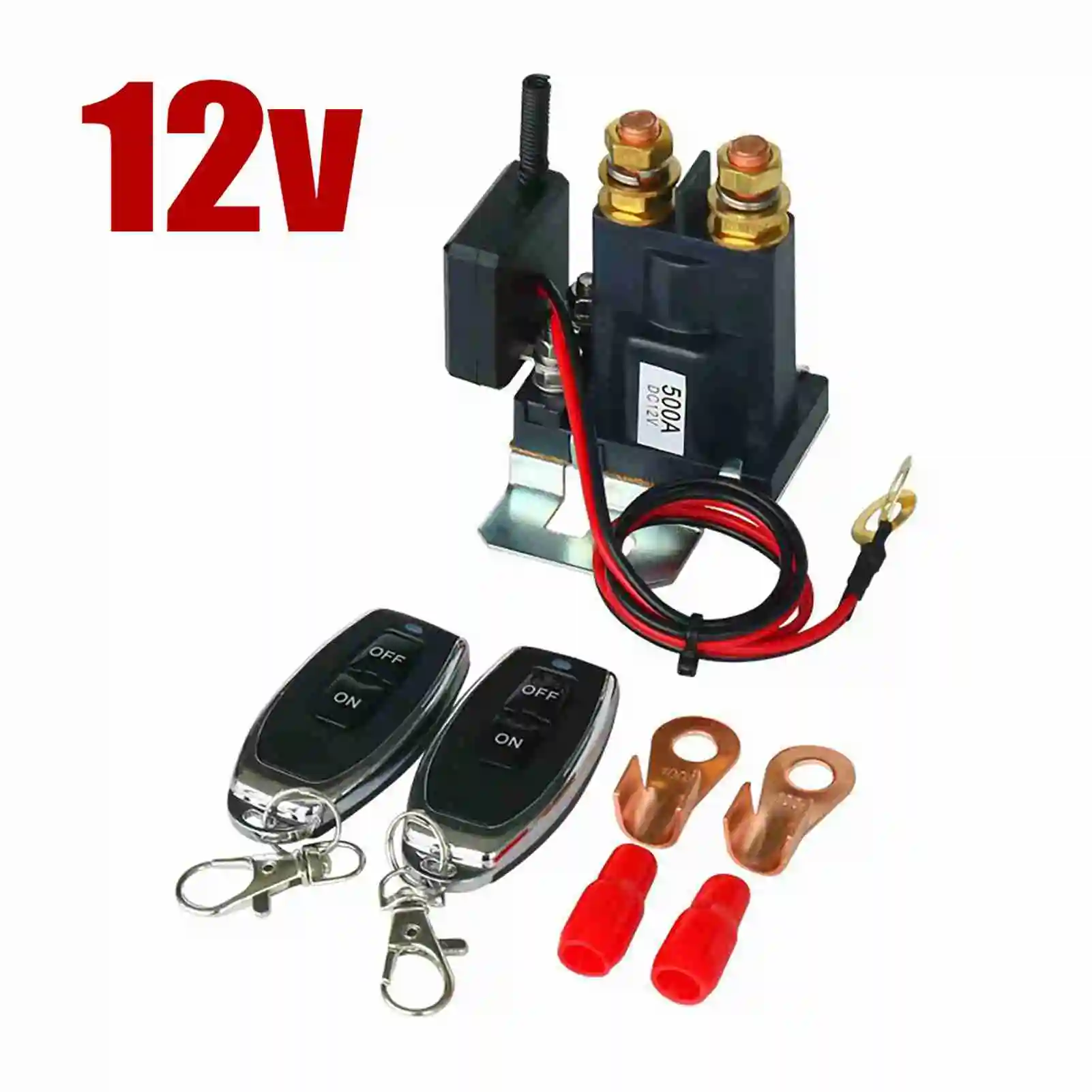 

Remote Battery Isolation Switch Leak Proof 500A Main Battery Disconnect Switch Remote Control for Car Truck Auto Accessories