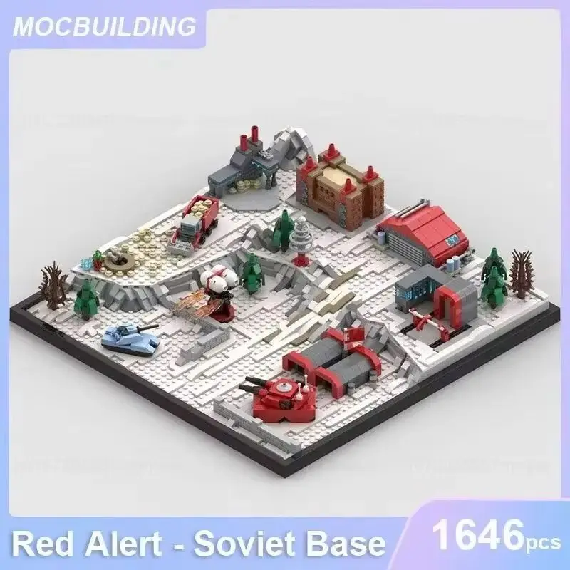 

Конструктор MOC: Архитектурная модель советской базы «Красный тревога» (Red Alert) — Собери сам, развивающая игрушка, коллекционный набор, подарок, 1646 деталей