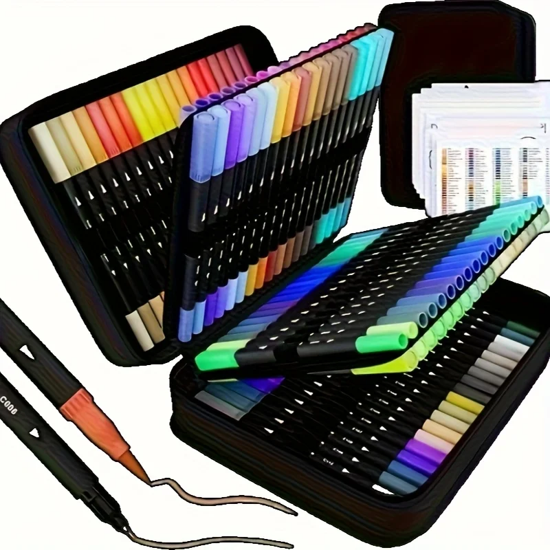 12-teiliges professionelles Mehrfarben-Marker-Pinselset mit zwei Köpfen, perfekt zum Zeichnen, Malen, Färben, Kunst-Graffiti usw., Weihnachtsgeschenk – Detail 2