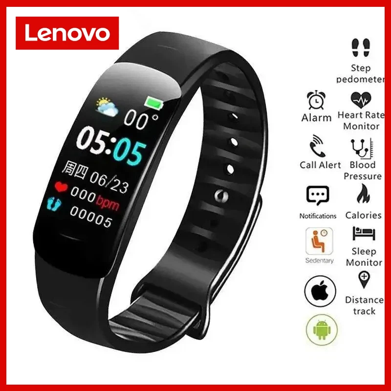 Lenovo Smart Watch C1 Plus Bluetooth Step Counting Color Screen Sports Bracelet Fitness Tracker Heart Rate Blood Pressure Sleep view 2