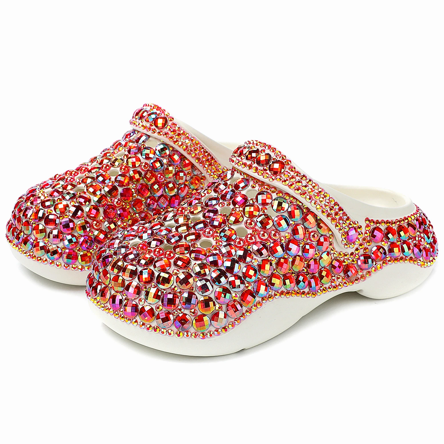 Rhinestone Luxury Designer Sandals Women Summer EVA Cloud Slides Women Colored Diamond Flip Flops Shiny Jeweled Platform Sandals