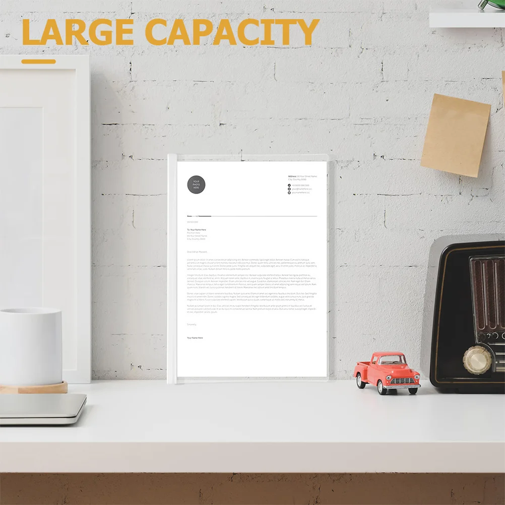 

20Pcs Report Covers Sliding Bar Plastic File Folders Document Organizers Clear Resume Covers Office Paper Holders Folder Clips