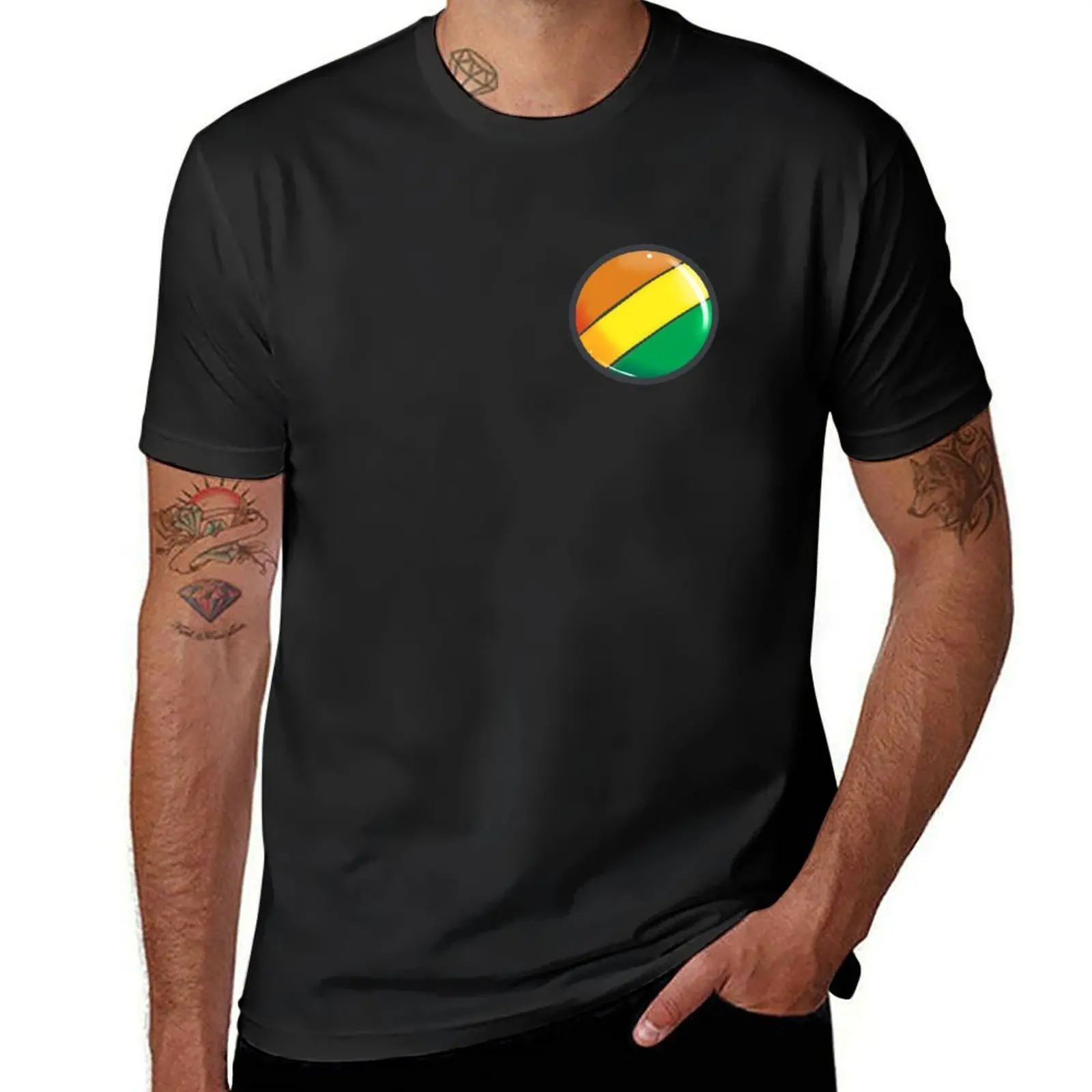 Rainbow Factory Button T-Shirt oversized sweat tees black t-shirts for men