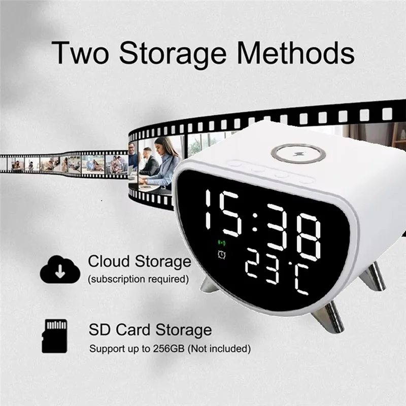 ABZY-Multifunctional Alarmclock Temperature Clock Wireless Charger LED Mobile Phone Three In One Wireless Charger