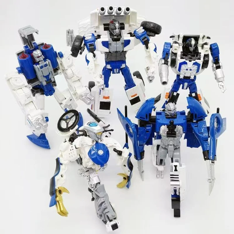 

2025 New 5in1 Police Vehicle Deformation Robot Toy Convertible Action Figure Plastic Model Robot Toys Anime Series Children Gift