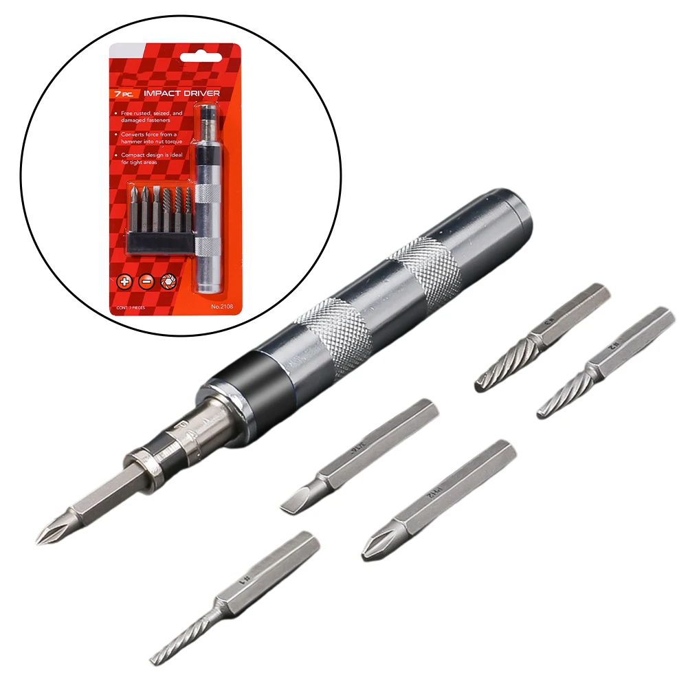 

Детали ручных инструментов для мастерской «сделай сам», набор отверток 6-в-1, 1/4 дюйма, для ударной отвертки, винты для быстрого снятия