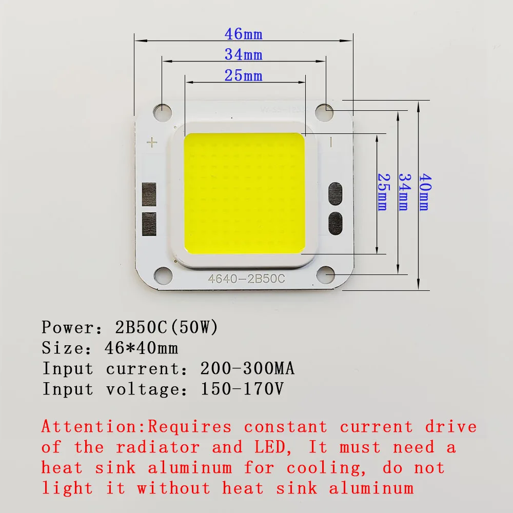 LED COB Chip 10W 25W 35W 50W dla majsterkowiczów reflektor reflektor żarówki diody prąd wejściowy 300MA Tandem chip cod biały ciepły biały