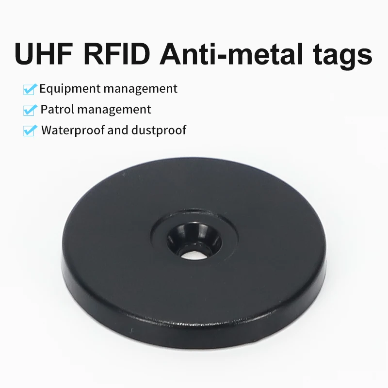 Waterproof RFID Security 40mm ABS Anti-metal epc gen2 UHF Rfid Patrol Tag With Sticker