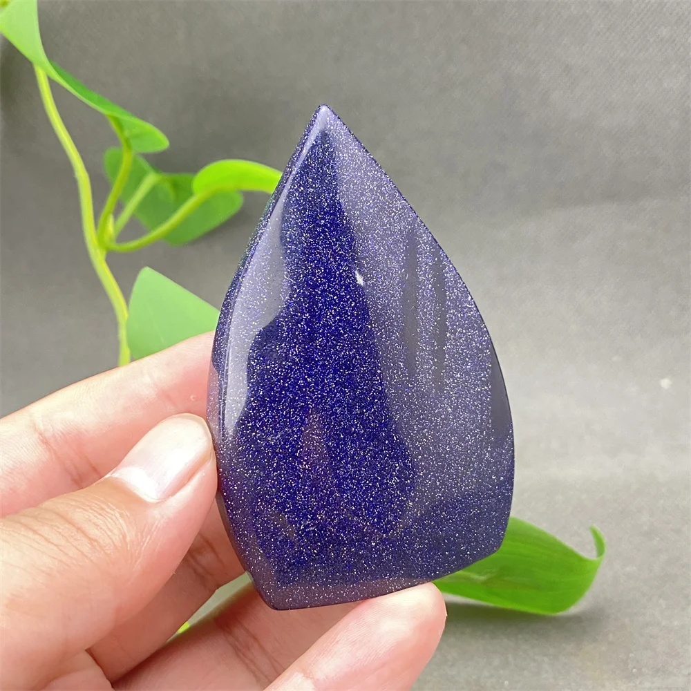 Natural Blue Sand Crystal Ornaments Shiny Lucky Home Decor Witchcraft Gift Idea