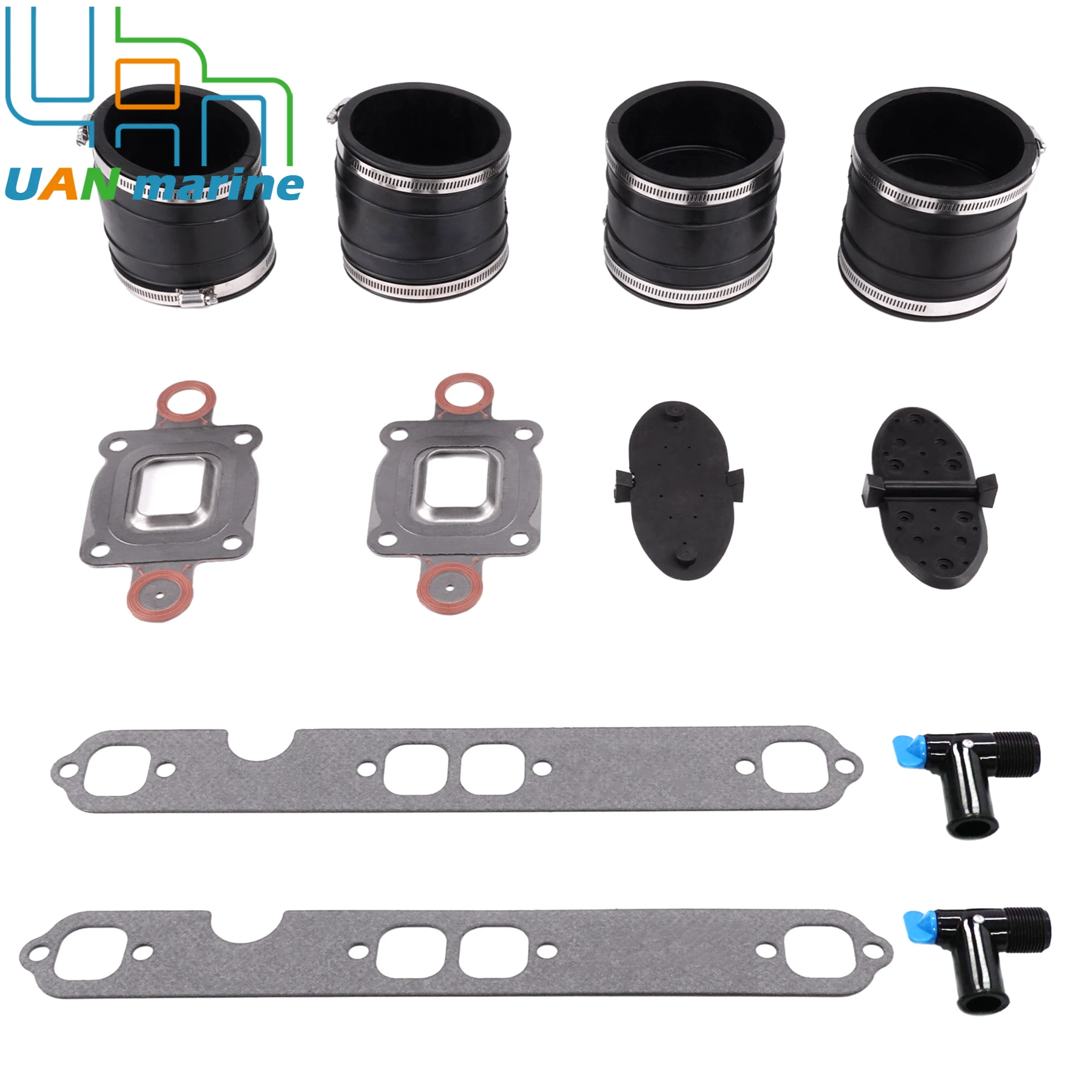

Exhaust Manifold Dry Joint Bellow Kit Compatible with Mercruiser GM V8 Engines Replaces 32-44348 32-14358 27-33395 806926A1