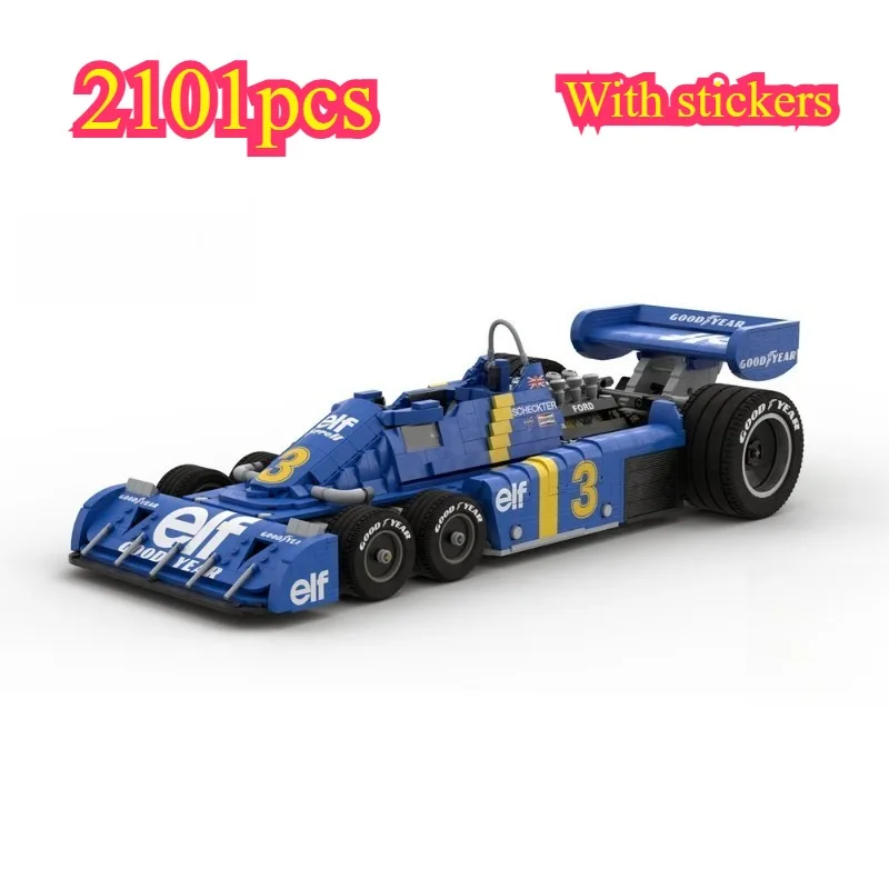 2101 деталь MOC-158318 Champion Tyrrell P34 1976 - Масштаб 1:8, детский конструктор, подарок на день рождения/Рождество
