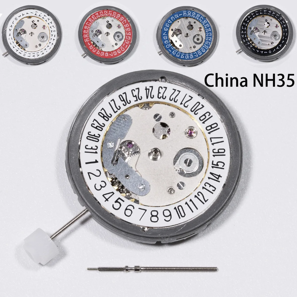 

3 o'clock China NH35 Movement Black/White Date Automatic Movement High Accuracy 24 Jewels Mod Replacement Japanese NH35 Movement