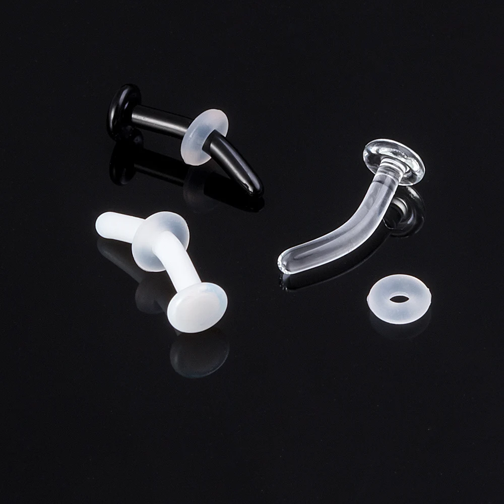 1/3pcs Glass Eyebrow Piercing Curved Barbell Labret Lip Ring Cartilage Daith Helix Earrings Jewelry 16 Gauge