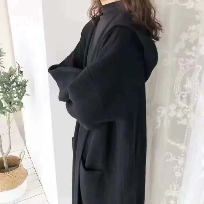 

Korean Style Knitted Sweater Cardigan For Women Autumn Winter Fashion Loose Women's Hooded Windbreaker Coat Y2k Streetwear
