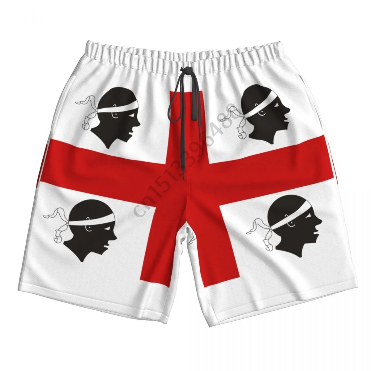 Italy Sardinia Flag Vintage Men's Novelty Swimtrunks Quick Dry 3D Printed Mesh Lining Beach Board Shorts with Pockets