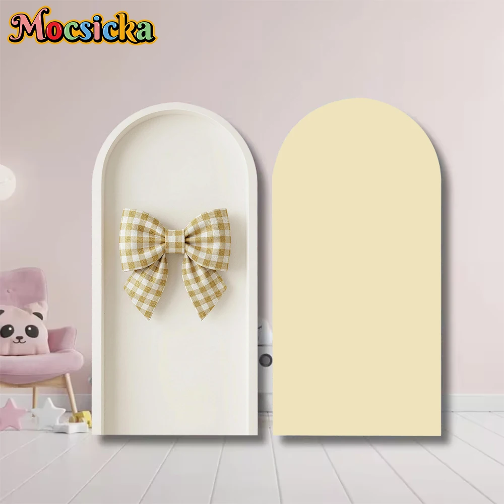 

Mocsicka Arch Backdrop Covers Double-Sided Wedding Arched Background Baby Shower Birthday Party Beige Decors Photo Studio Props