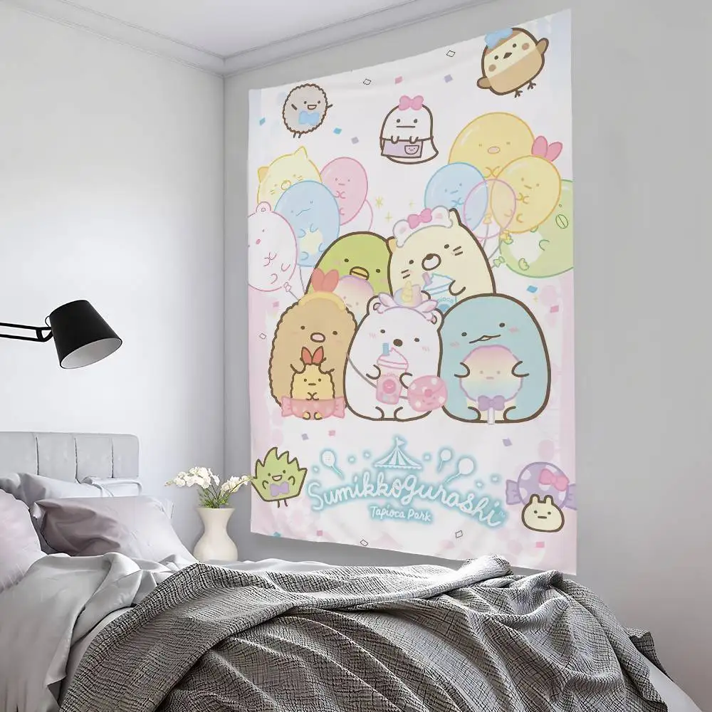 

Japan Anime S-Sumikko Gurashi Tapestry Bedroom Living Bar Garden Outdoor Microfiber festival Decoration Background Art Banner