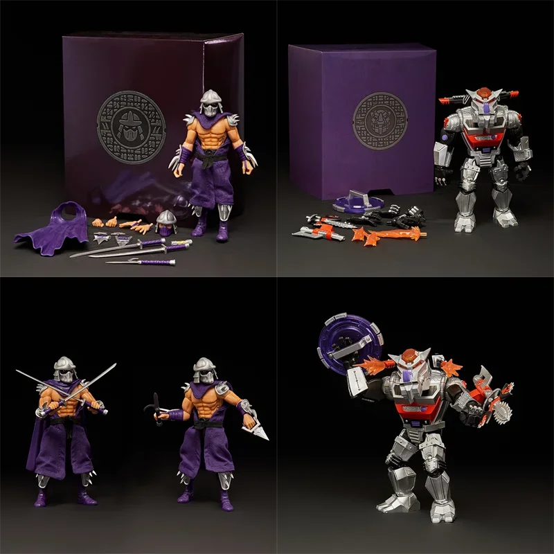 Super 7 Turtles Ultimates Wave 8 Anime Genghis Kikker Robot Rocksteady Raphael Shredder Action Figure Collection Model Gift