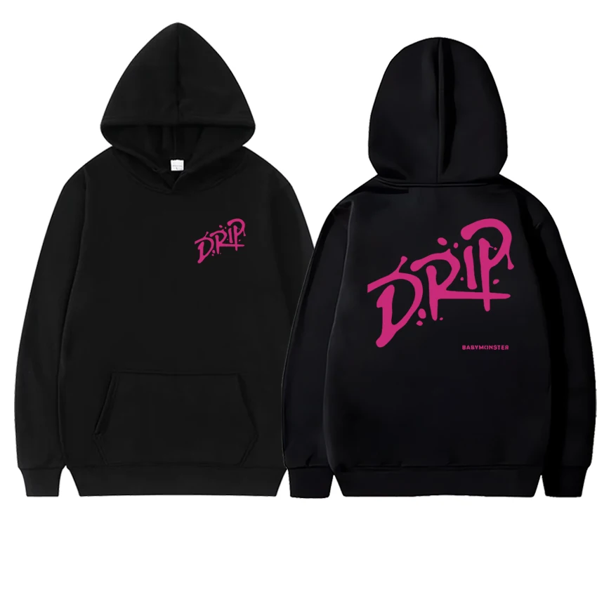 

Музыкальная группа Babymonster Drip Album Tour 2024, толстовка с капюшоном для мужчин и женщин, осенне-зимний тренд, толстовка Y2k, унисекс, флисовый повседневный пуловер