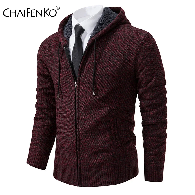 New Fleece Thickening Men Tops Autumn Winter Simplicity Keep Warm Comfort Casual Coat Outdoors Fashion Solid Hooded Sweater Men