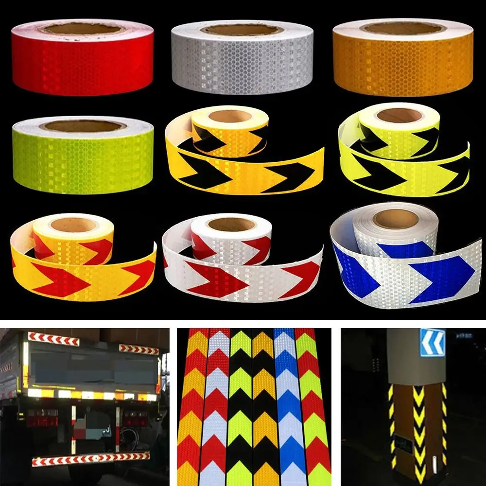 5x300CM Safety Mark Reflective Tape Stickers Car-Styling Self Adhesive Warning Tape Automobiles Motorcycle Reflective Film