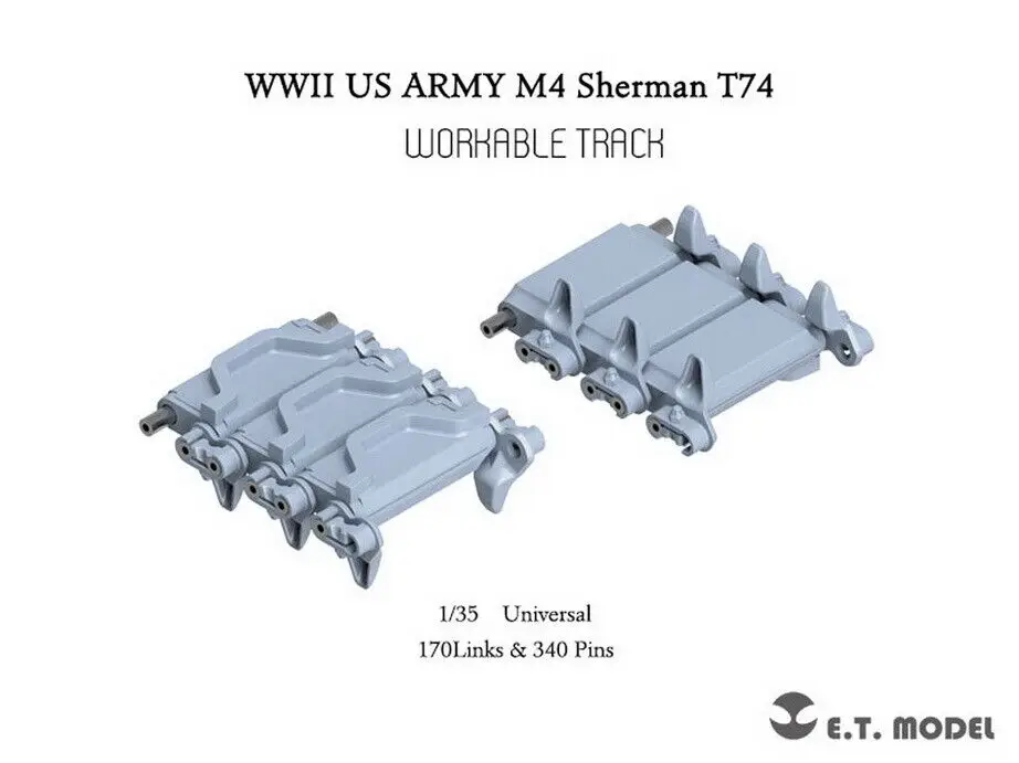 ET MODEL  P35-090 1/35 WWII US M4 Sherman T74 Workable Track (3D Printed)