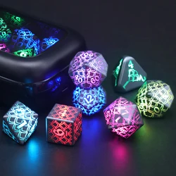 LED Dice Wireless Charging, DND Dice Dragon Scales Dice Rechargeable, ZHOORQI RGB Light up Dice