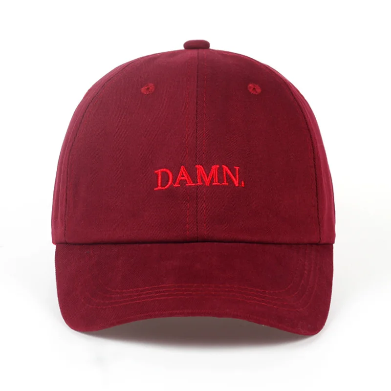 DAMN-Gorras de béisbol bordadas para hombres y mujeres, sombrero de papá, Hip Hop, cosido, Kendrick Lamar, rapero Sin estructura, Snapback, gorros