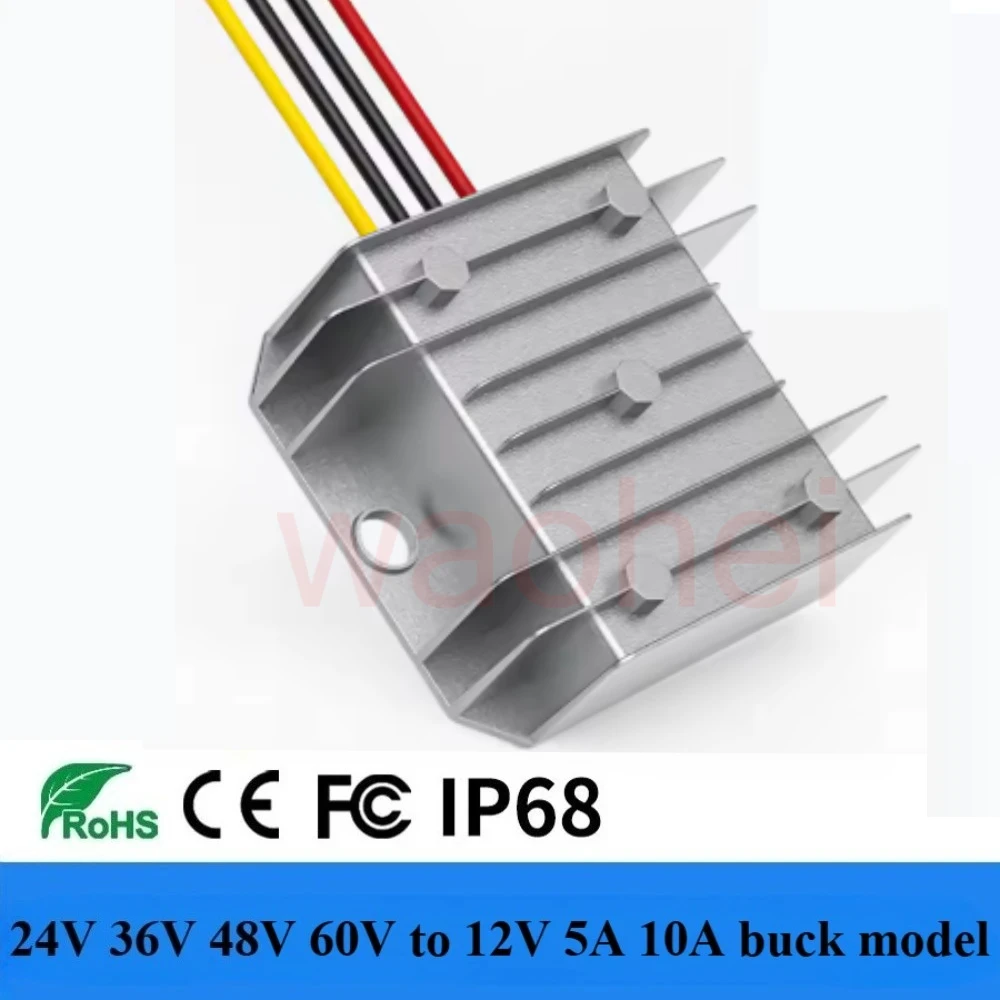 

24V 36V 48V 60V to 12V 5A 10A Step down DC DC Converter 48V-12V Voltage Stabilizer Automotive Regulator Supply Module for Car CE