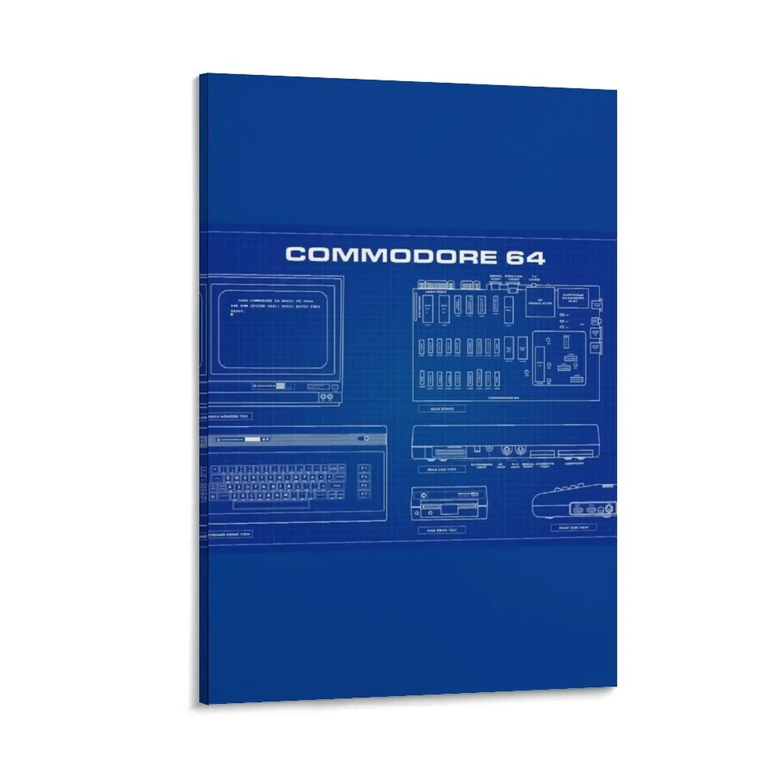 

Commodore 64 (Blueprint) Canvas Painting decoration aesthetic decor Paintings on the wall