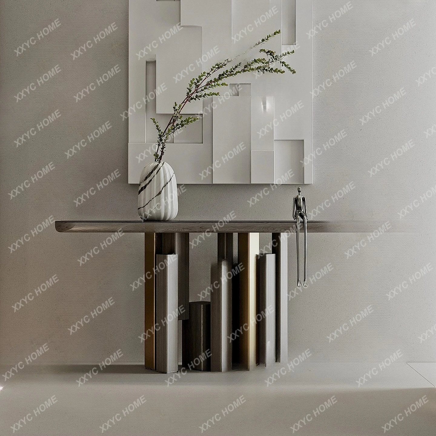 Light luxury partition case,  high-end foyer cabinet, end view table, decorative strip case, storage porch table