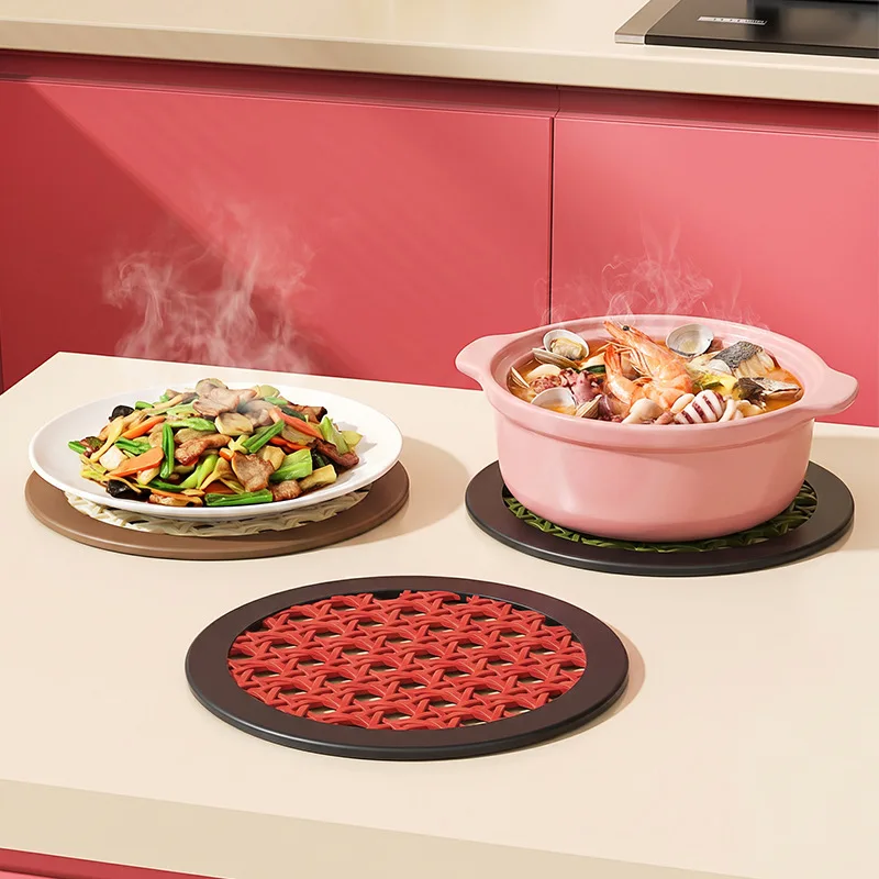 Silicone Heat Insulation Mat Table Anti Scald High Temperature Resistant Casserole Kettle Thickened Table Mat Mid Century Bowl