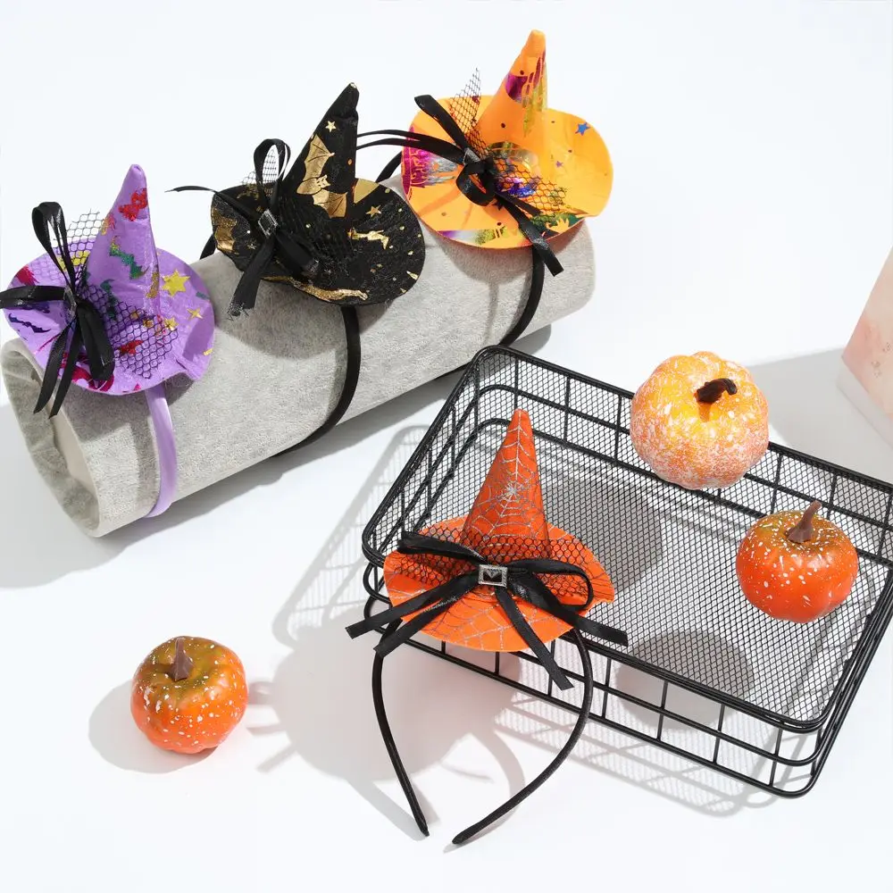 اليقطين قبعة الساحرة الدعائم نقطة قبعة مهرجان الجمجمة عقال حفلة هيرباند أداء الدعائم ديكور أغطية الرأس هالوين عقال