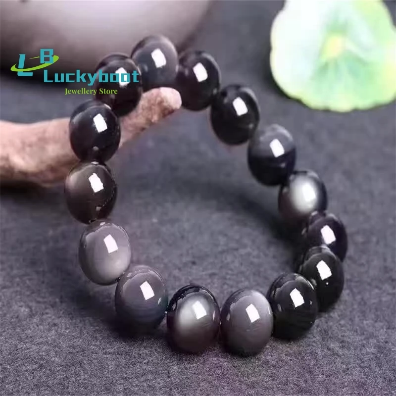 Natural Ice Crystal Rainbow Eye Obsidian Lucky Fashion Bracelets Charm Rainbow Eye Beads Ball Transfer Lucky Crystal Jewelry