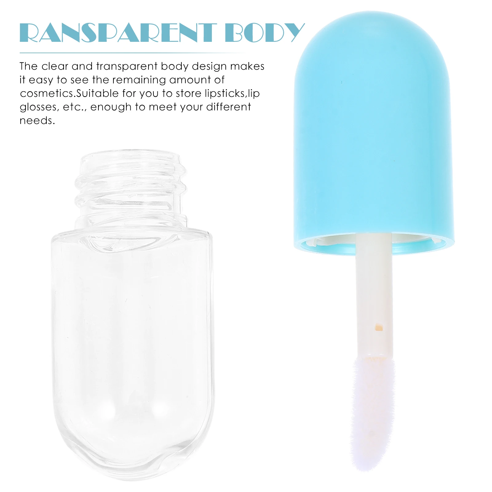 9 pcs Lip Gloss Tubes Empty Transparent Bottles Refillable Storage for Lipstick Lip Balm Travel Portable Lightweight