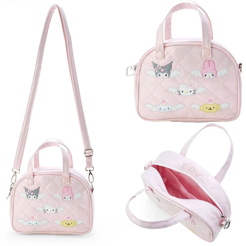 

21Cm Sanrios Dream Angel Series My Melody Kuromi Cinnamoroll Hello Kittys Cartoon Embroidered Handbag Shoulder Bag Messenger Bag