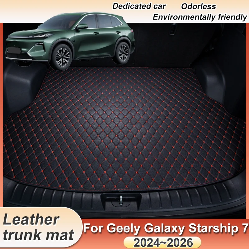

For Geely Galaxy Starship 7 EM-i 2024 2025 2026 Rear Trunk Mats Cargo Boot Carpet Leather Material Storage Pad Car Accessories