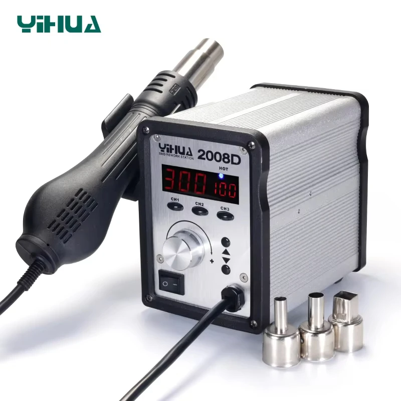 650W YIHUA 2008D Temperature Adjustable SMD Rework Station, Hot-Air Desoldering Station