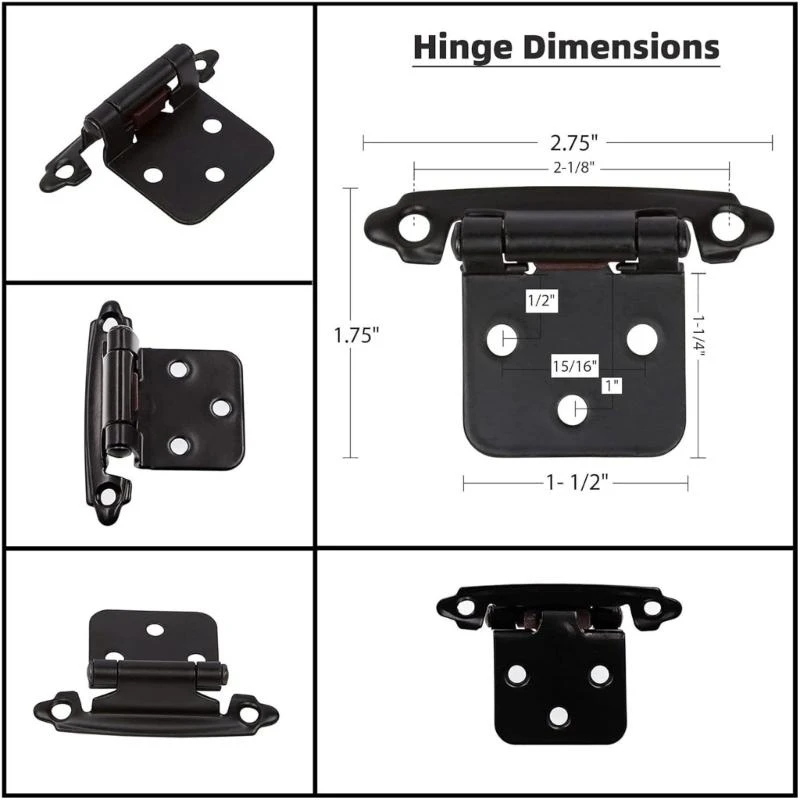 10pcs Overlay Cabinet Hinges Cupboard Door Hinge Closing Simple Installs Top Sale