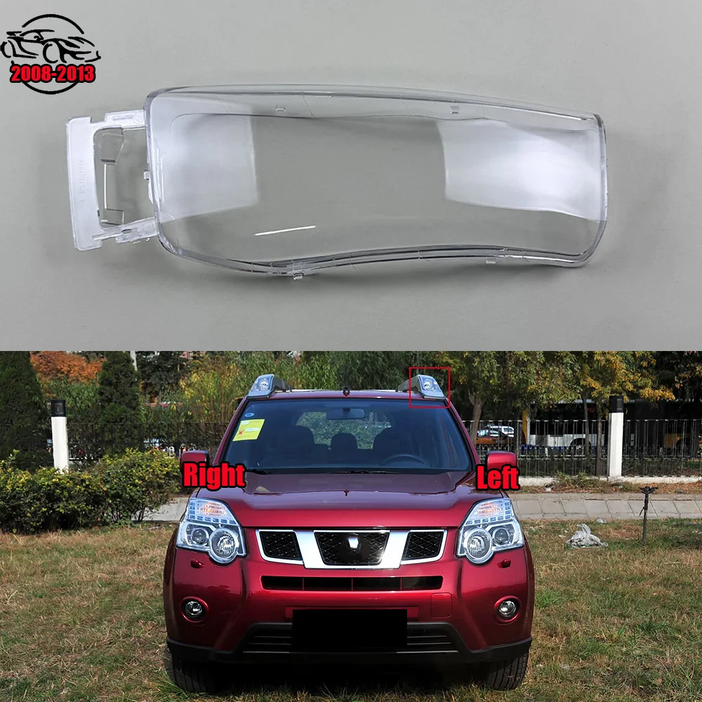 

For Nissan X-Trail 2008 2009 2010 2011 2012 2013 Headlamp Cover Transparent Headlight Lens Plexiglass Replace Original Lampshade