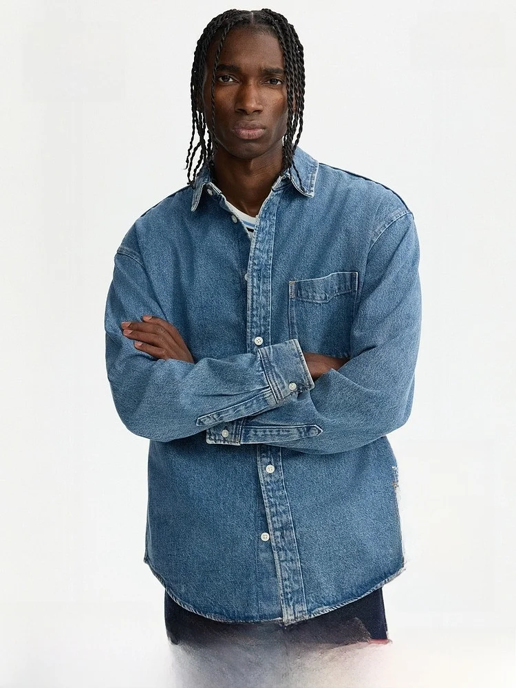 

Мужские джинсы свободного кроя из чистого хлопка H&M, весна 2026, повседневные, стандартной длины, модель «морковка»