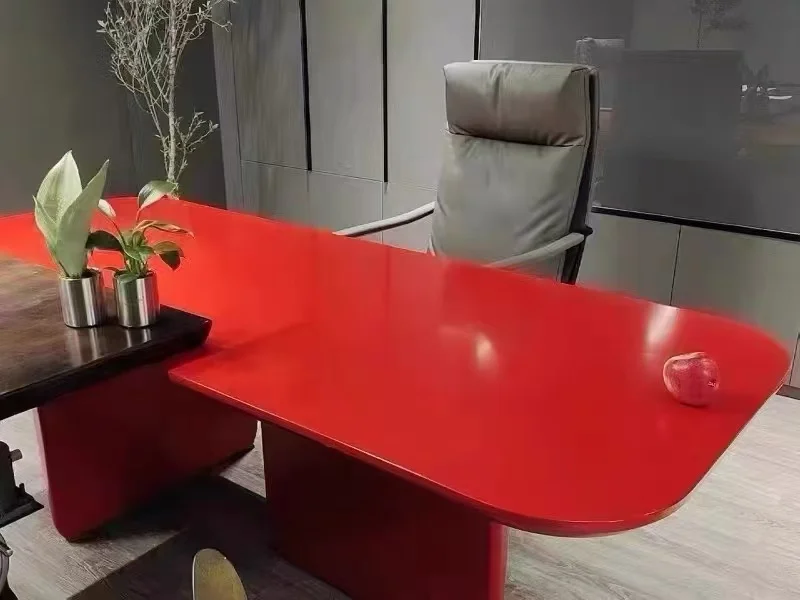 

Solid wood dining table Large apartment office long table Conference table Homestay dining