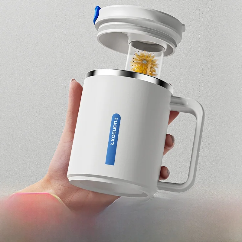 

New Stainless Steel Mug with Lid Office Water Cup Tea Cup Coffee Cup Insulated Cup Women's Style without Spoon for Business