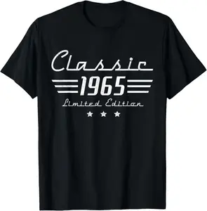 Regalos de 60 años Hombres Vintage Classic Cart 1965 Camiseta de 60 años Camiseta corta unisex Summer Streetwear Tops Camiseta 8 mejores ventas 8 6 60 cumpleaños - №7