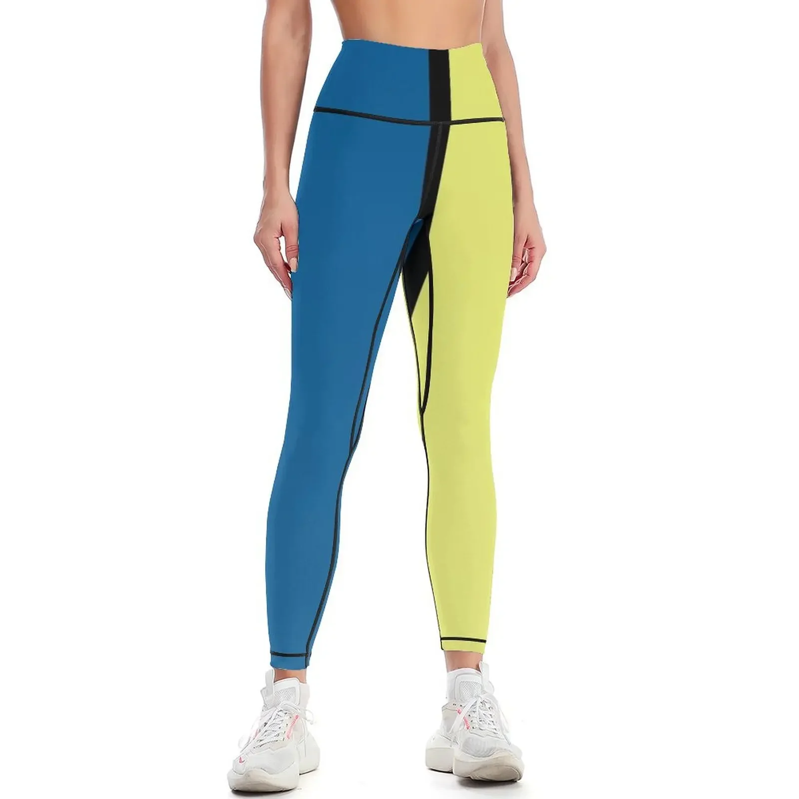 

Mondrian Blue And Yellow Leggings gym womans Legging sport Women's trousers Sports pants for Womens Leggings
