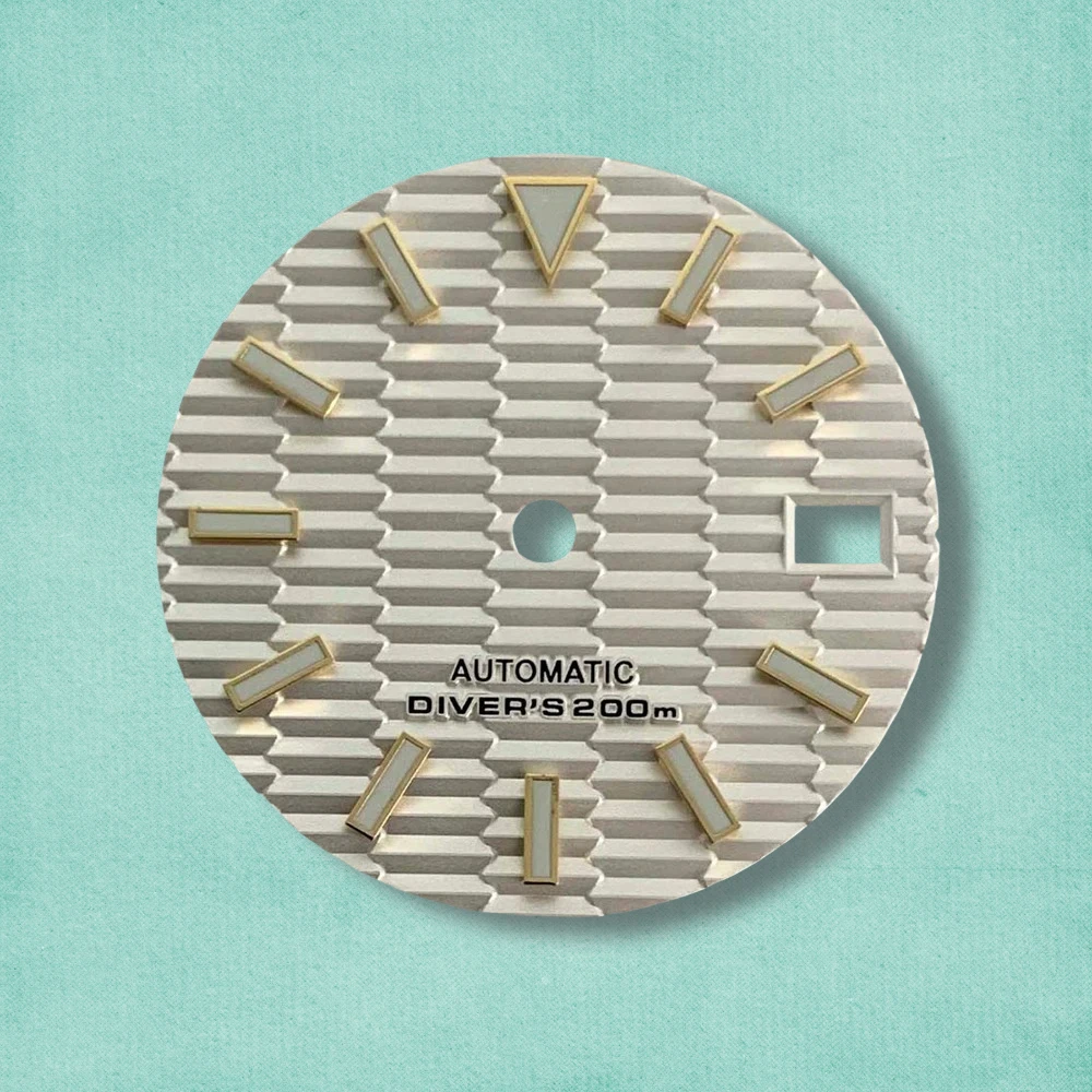 28.5mm S Logo SKX007 Slope Dial Fit NH35/NH36/4R/7S Japanese Movement Green Luminous High-Quality Watch Modification Accessories